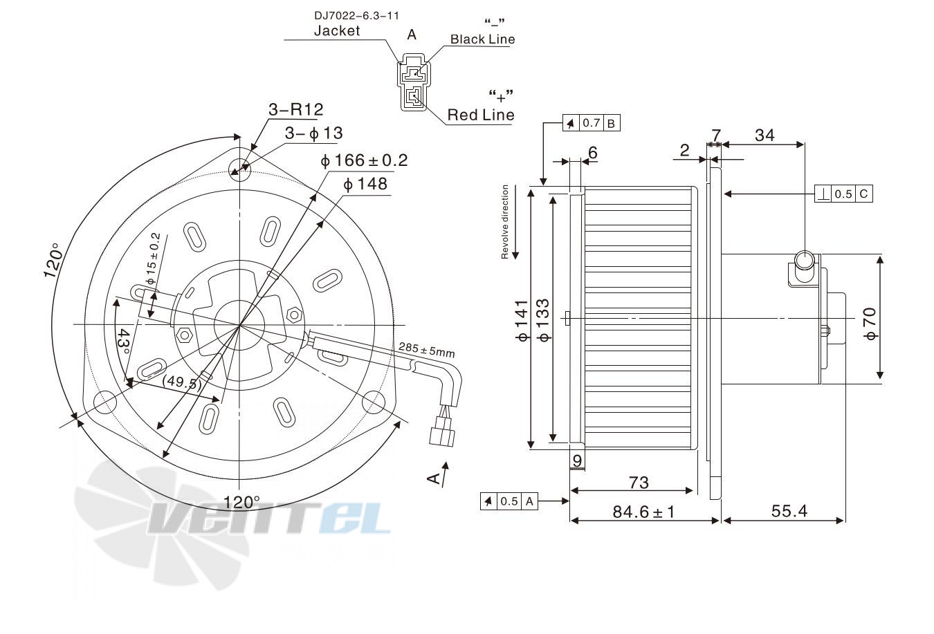 Чертеж и габаритные размеры Linrui ZHF2144-1