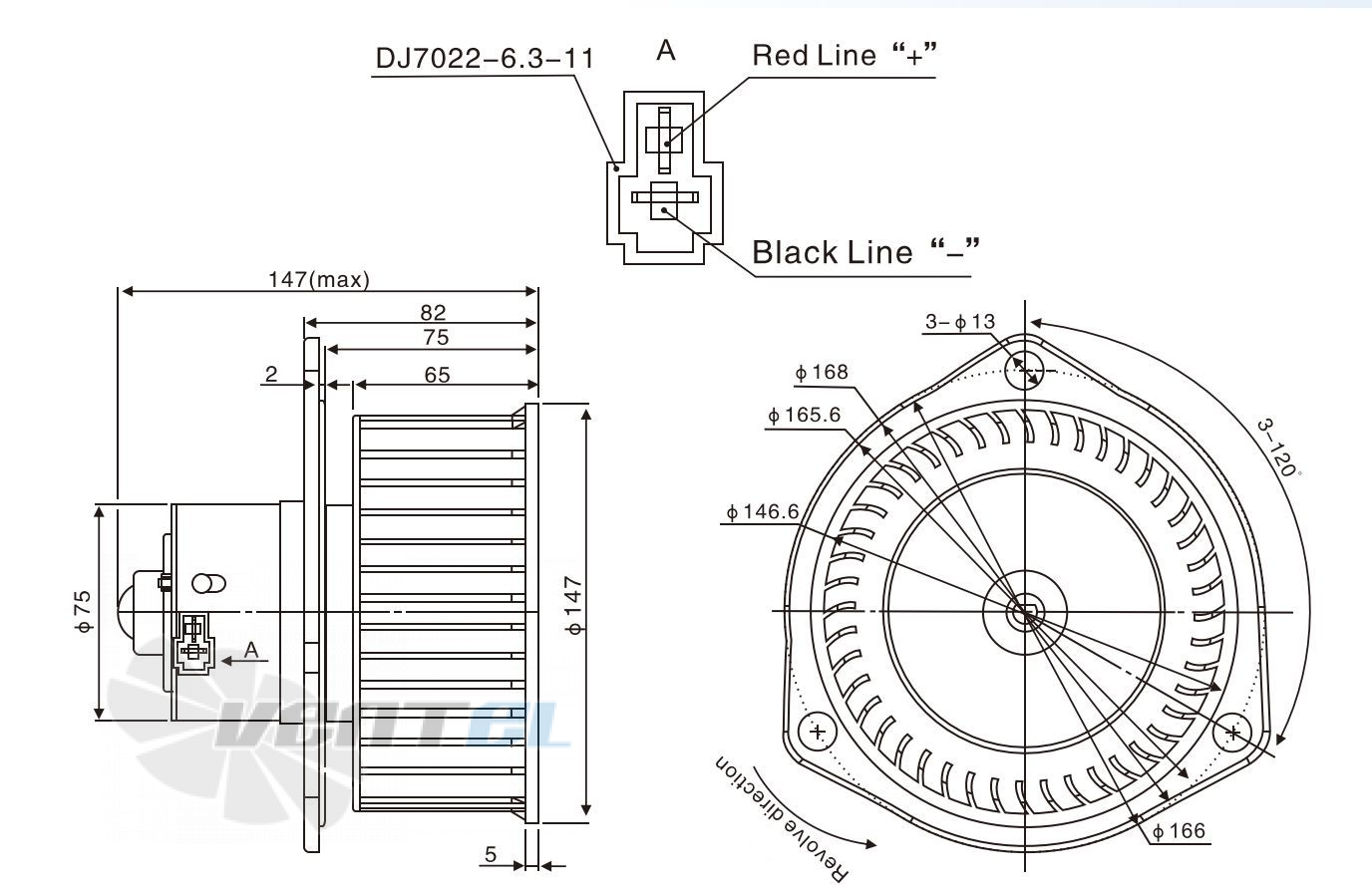 Чертеж и габаритные размеры Linrui ZHF2147