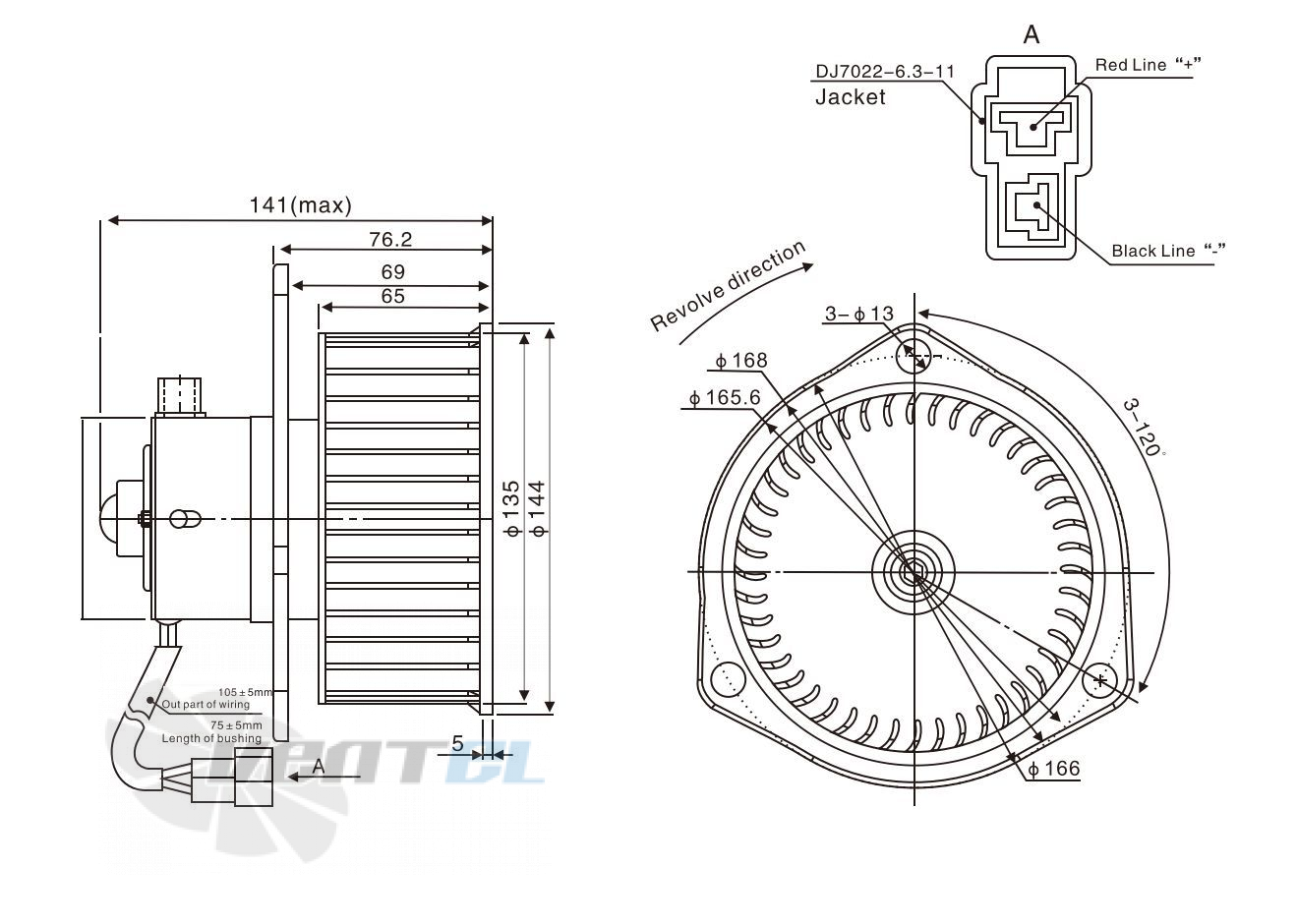 Чертеж и габаритные размеры Linrui ZHF2151