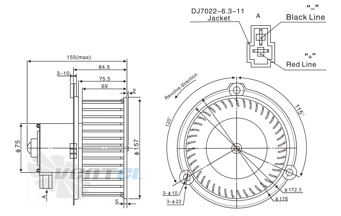 Чертеж и габаритные размеры Linrui ZHF2154
