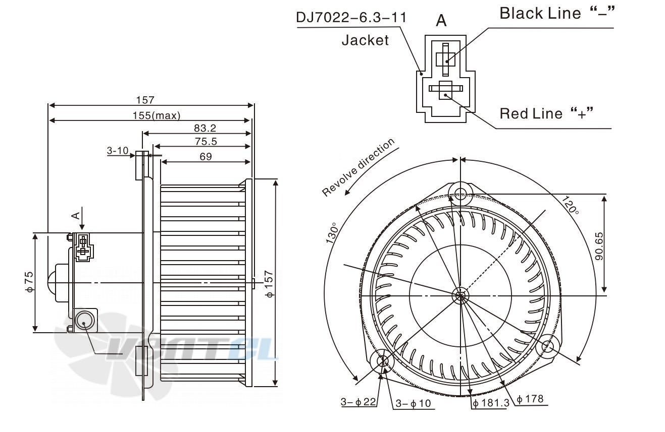 Чертеж и габаритные размеры Linrui ZHF2160