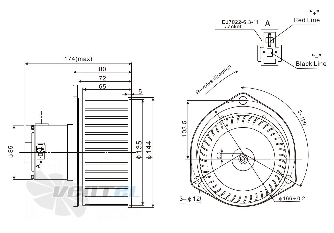 Чертеж и габаритные размеры Linrui ZHF2245