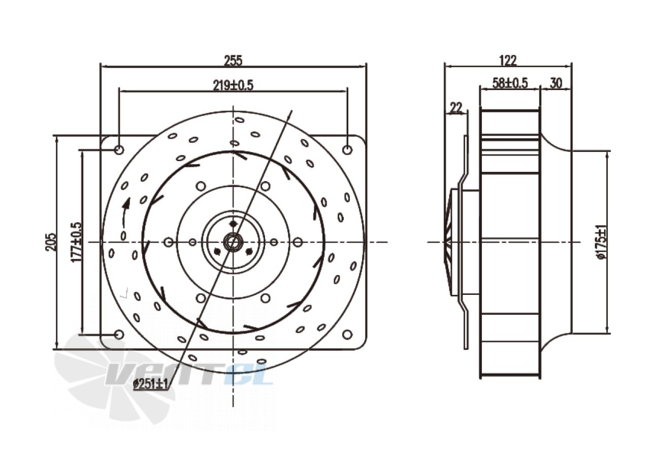 Чертеж и габаритные размеры Linrui ZHF2786
