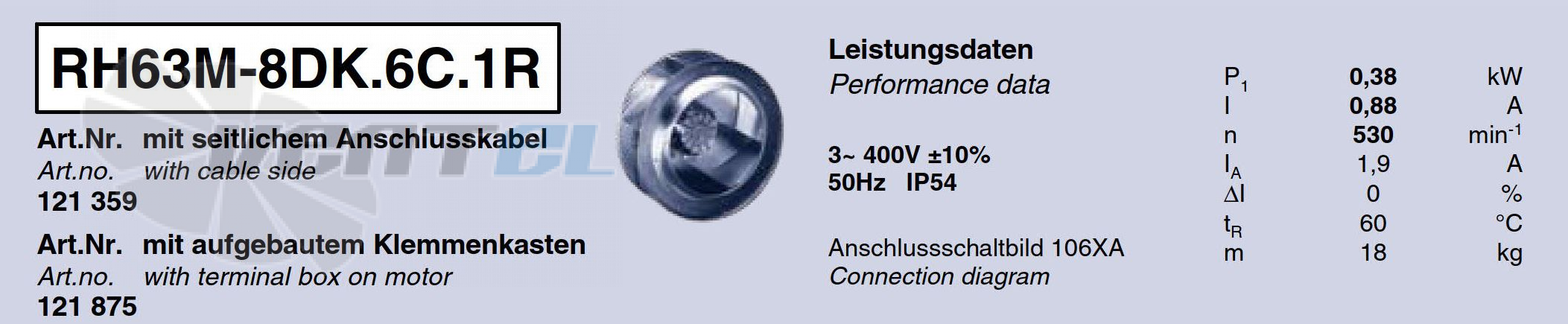Характеристики Ziehl-abegg RH63M-8DK.6C.1R