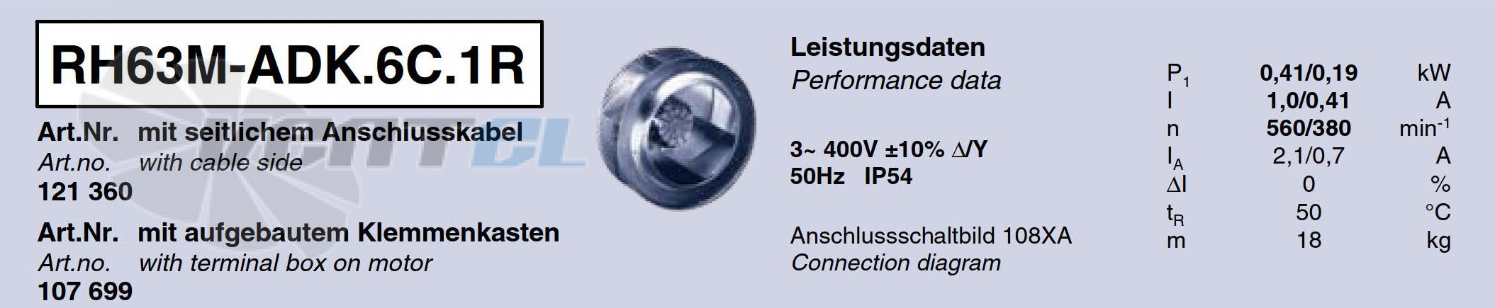 Характеристики Ziehl-abegg RH63M-ADK.6C.1R