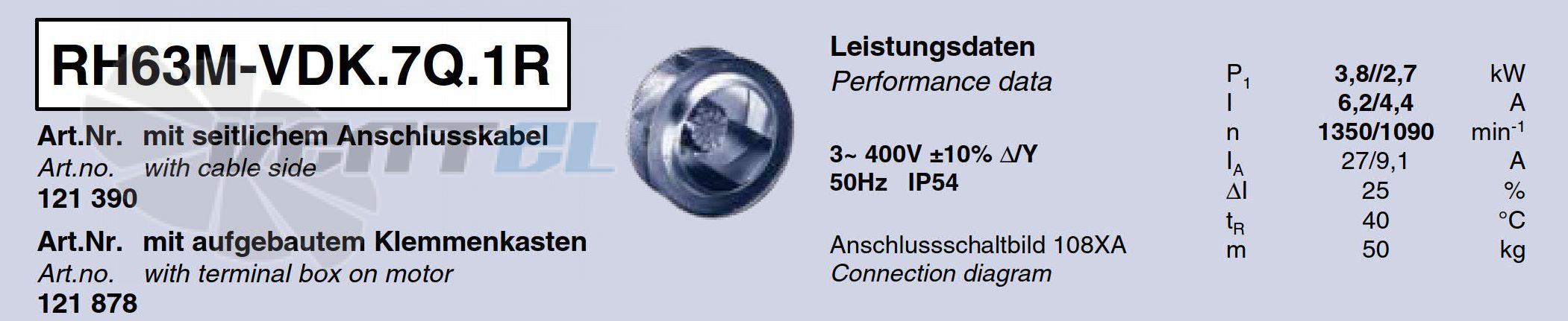 Характеристики Ziehl-abegg RH63M-VDK.7Q.1R