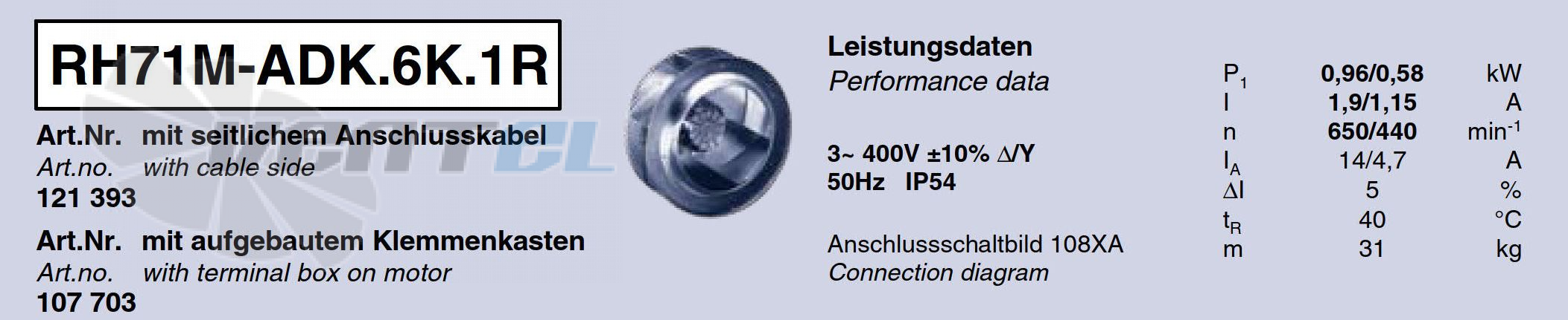 Характеристики Ziehl-abegg RH71M-ADK.6K.1R