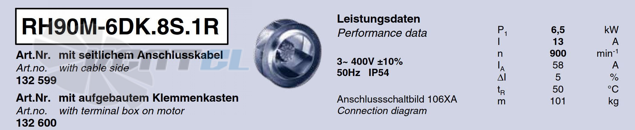 Характеристики Ziehl-abegg RH90M-6DK.8S.1R