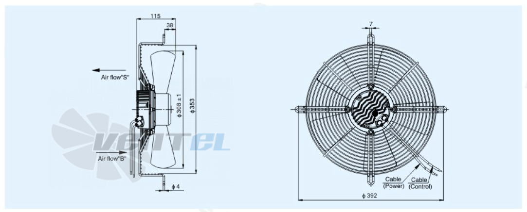 Габариты Sanmu ECF(K)6E315-PZB5SC0 230B