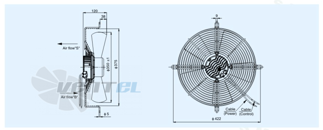 Габариты Sanmu ECF(K)6E350-PZB5BC1 230B