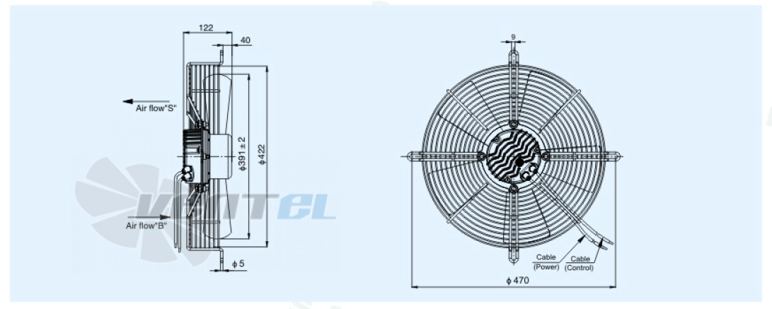 Габариты Sanmu ECF(K)6E400-PZB4SC0 230B