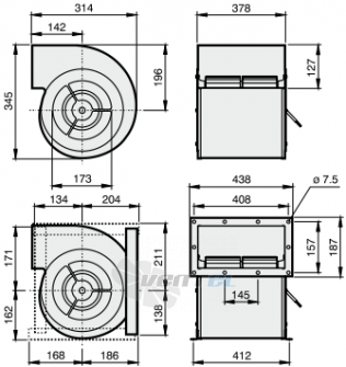 Габаритные размеры Rosenberg DRAE 195-4 L