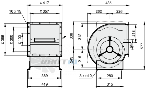 Габаритные размеры Rosenberg DRAE 280-6