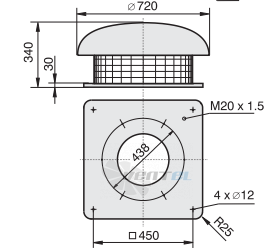 Габаритные размеры Rosenberg DH 400-6-6 D