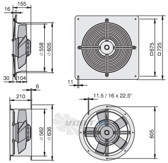Габаритные размеры Rosenberg DQ 560-4