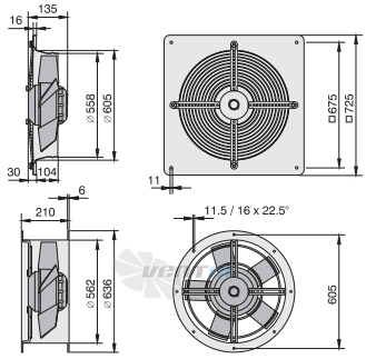 Габаритные размеры Rosenberg DR 560-6