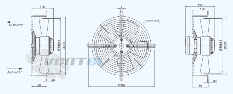Габариты Sanmu YWF(K)4E315-Z