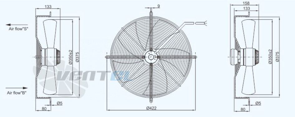 Габариты Sanmu YWF(K)4E350-ZX01