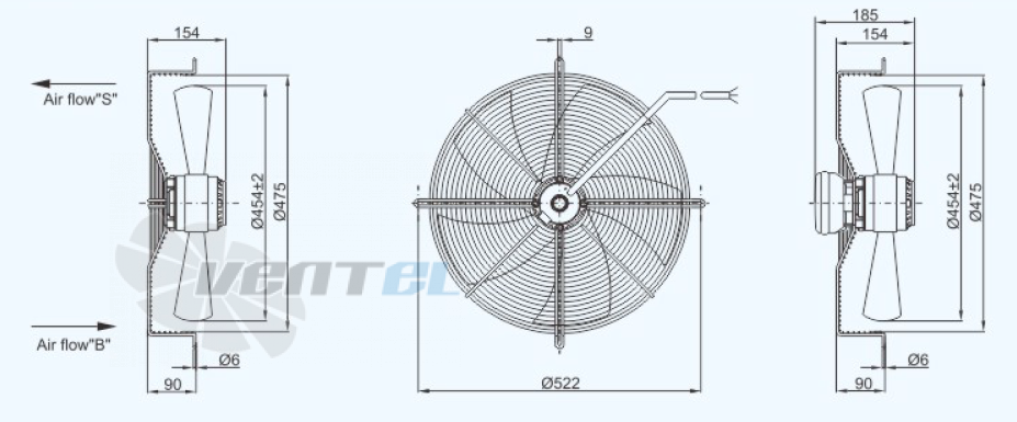 Габариты Sanmu YWF(K)4D450-ZX05