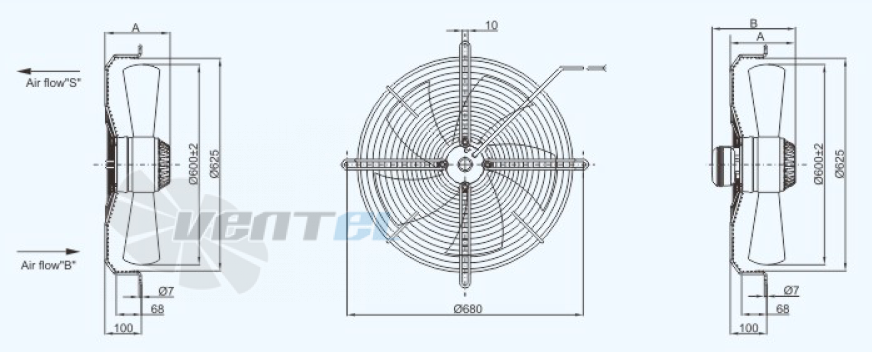 Габариты Sanmu YWF(K)8E600-Z