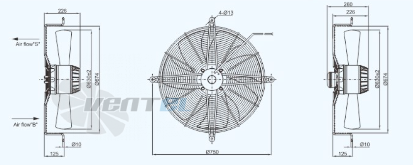 Габариты Sanmu YWF(K)4D630-Z-B