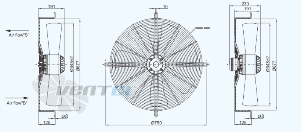 Габариты Sanmu YWF(K)6D650-Z