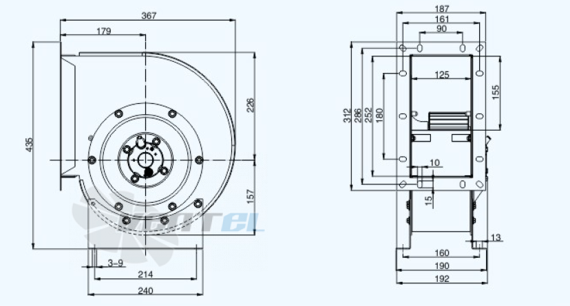 Габариты Sanmu YWF(K)4D200-GQ-R