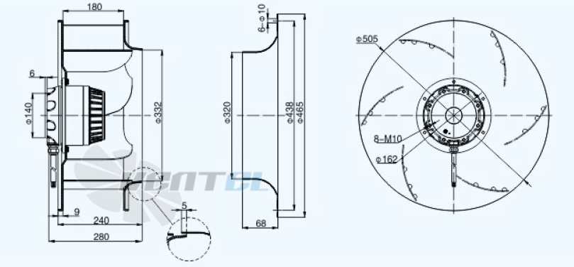 Габариты Sanmu YWF(K)4D500-GH