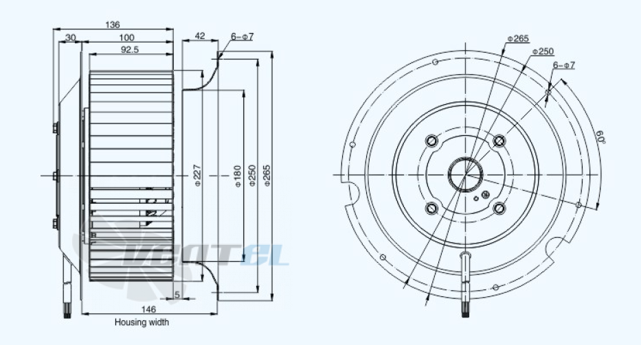 Габариты Sanmu YWF(K)4D225-GQ