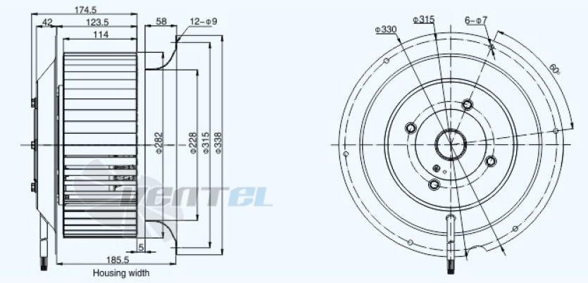 Габариты Sanmu YWF(K)4D280-GQ