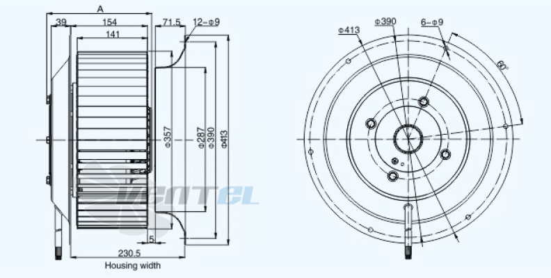 Габариты Sanmu YWF(K)4D355-GQ