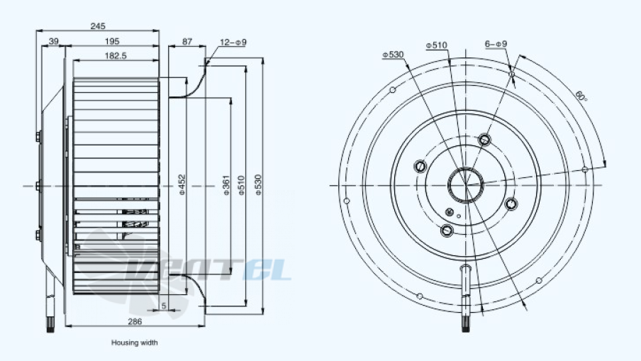 Габариты Sanmu YWF(K)8D450-GQ