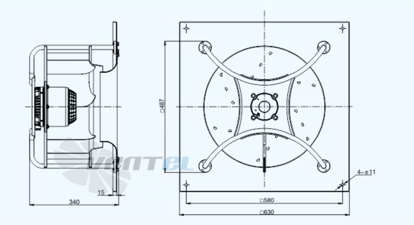 Габариты Sanmu YWF(K)4D450-GH-LDW
