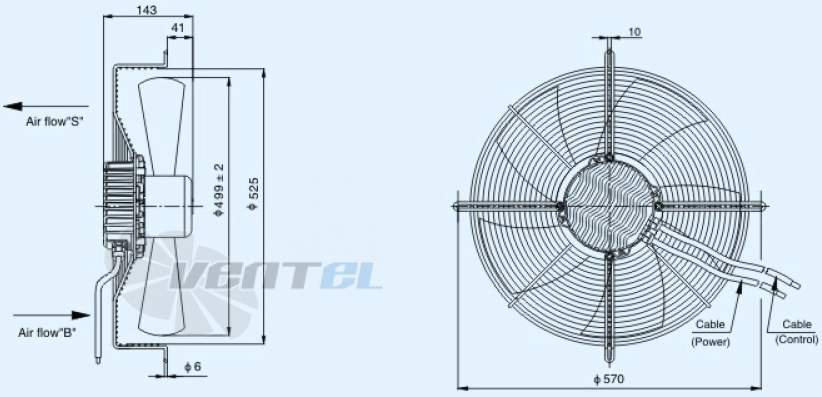 Габариты Sanmu ECF-K-8E500-PZB5BC0