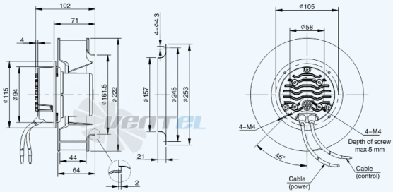 Габариты Sanmu ECF-K-4E220-PLHDAJ0
