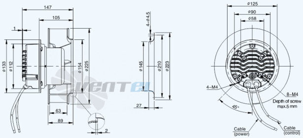 Габариты Sanmu ECF-K-6E225-PLHDAJ1