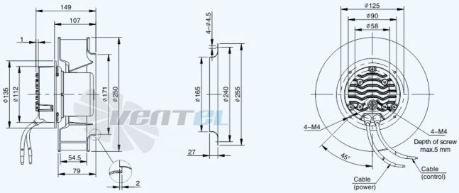 Габариты Sanmu ECF-K-6E250-PLHDAJ0