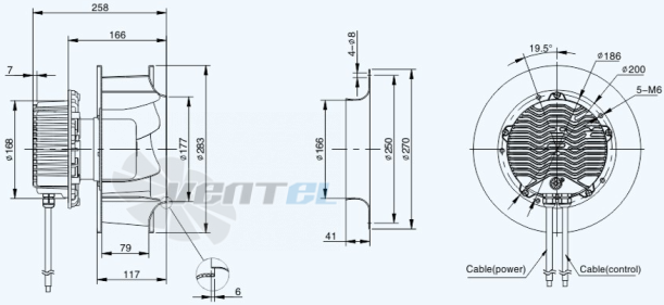 Габариты Sanmu ECF-K-6E250-PLHDAJ10