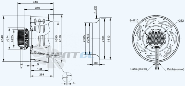 Габариты Sanmu ECF-K-8D560-PLHDAJ1