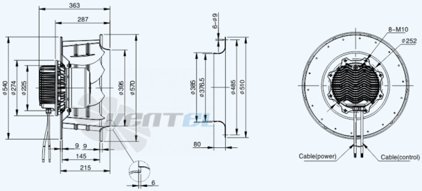 Габариты Sanmu ECF-K-8D560-PLHDAJ5