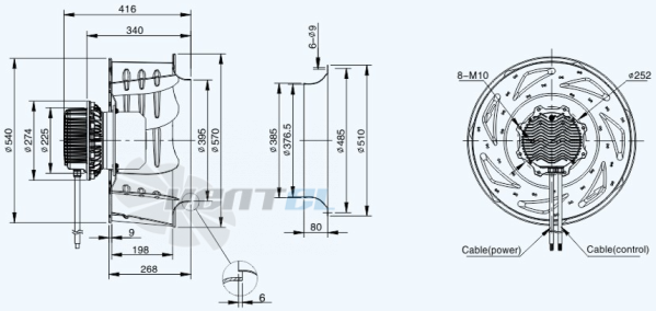 Габариты Sanmu ECF-K-8D560-PLHDAJ6