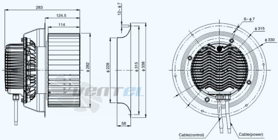 Габариты Sanmu ECF-K-8D280-PLQDAJ0