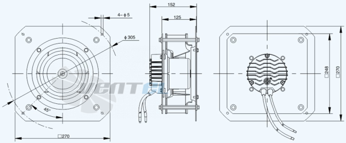 Габариты Sanmu ECF-K-4E225-PLHDAL3
