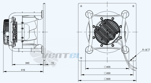 Габариты Sanmu ECF-K-8D450-PLHDAL4